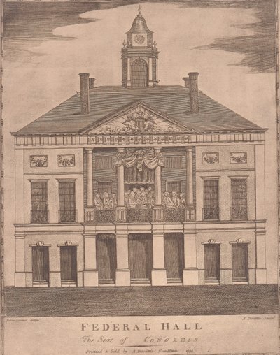 Federal Hall, de zetel van het Congres door Amos Doolittle