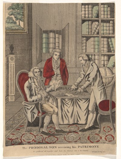 De verloren zoon ontvangt zijn erfdeel door Amos Doolittle