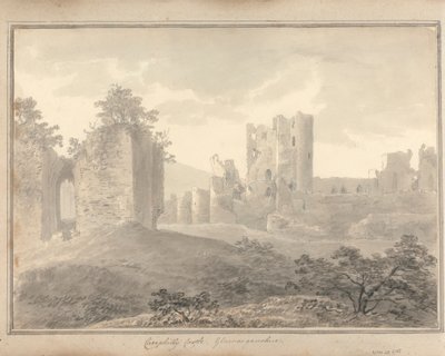 Gezichten in Engeland, Schotland en Wales: Caerphilly Castle, Glamorganshire door Amos Green
