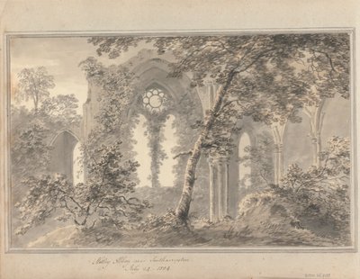 Uitzichten in Engeland, Schotland en Wales: Netley Abbey bij Southampton, 24 juli 1804 door Amos Green