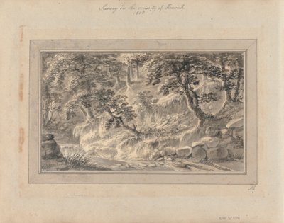 Uitzichten in Engeland, Schotland en Wales: Tour in Schotland; Landschap in de Omgeving van Keswick door Amos Green