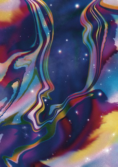 Etherische kosmische gezichten door Amy Louise Baker