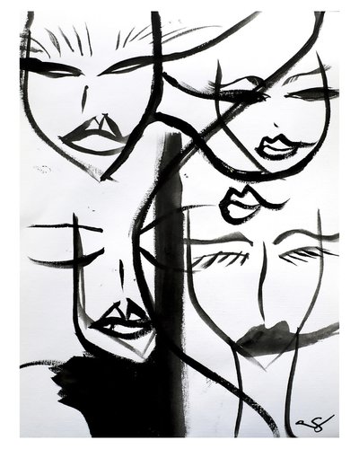 Abstract: Vrouwengezichten door Amy Straley