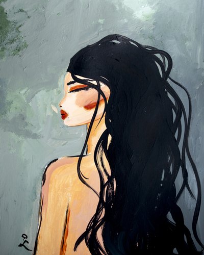 Profiel van een serene vrouw door Amy Straley