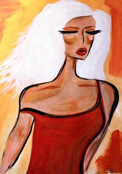 Stijlvolle vrouw in het rood door Amy Straley