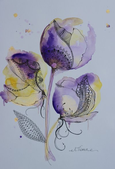 Elegante bloemen in aquarelstijl door Amy Tieman