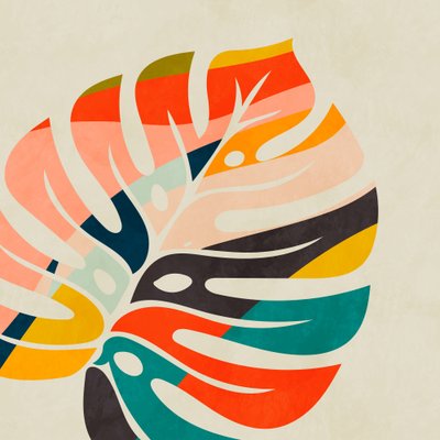 Kleurrijk Monstera-blad door Ana Rut Bre