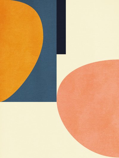 Rainbow Plus Shapes  Blauw-mosterd1 door Ana Rut Bre