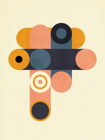 Rainbow Plus Shapes  Blauw Mosterd8 door Ana Rut Bre