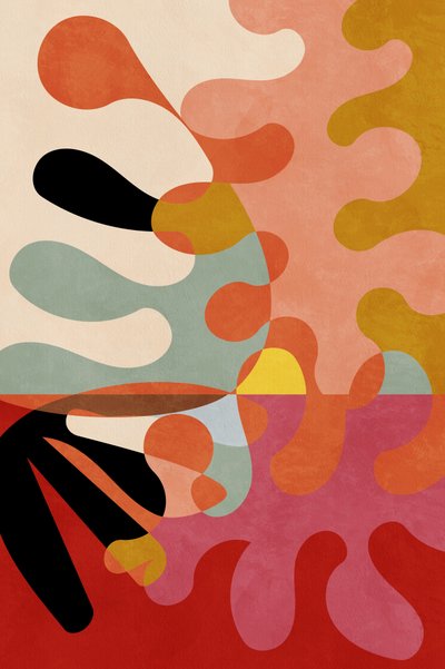 Warme kleuren Bauhaus-geometrie 5 door Ana Rut Bre