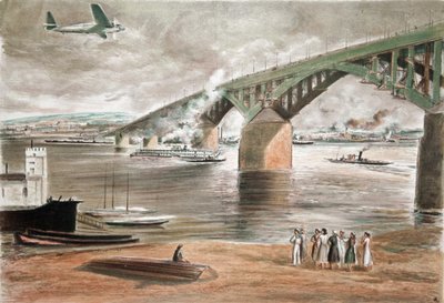De Brug in Gorky door Anatoly Andreyevich Suvorov