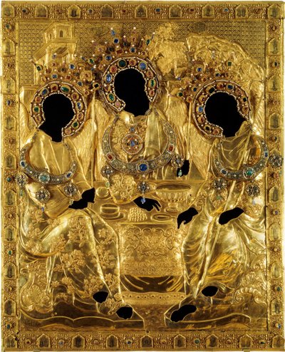 Oklad omslag voor de Heilige Drie-eenheid icoon door Andrei Rublev door Ancient Russian Art