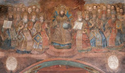 Eerste Concilie van Nicea door Ancient Russian frescos