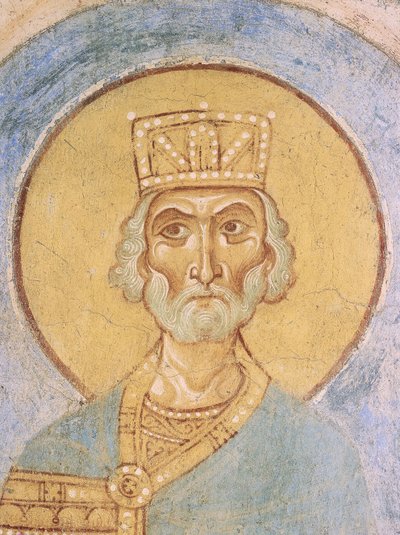 Koning David, 12e eeuw door Ancient Russian frescos