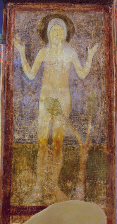 Sint Onuphrius door Ancient Russian frescos