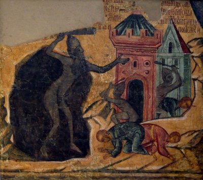 Het Laatste Oordeel. Fresco van het Novodevichy Klooster, 1654 door Ancient Russian frescos
