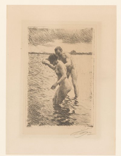 De loods door Anders Leonard Zorn (signed by artist)