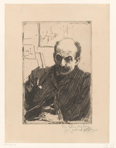 Portret van Max Liebermann door Anders Leonard Zorn (signed by artist)