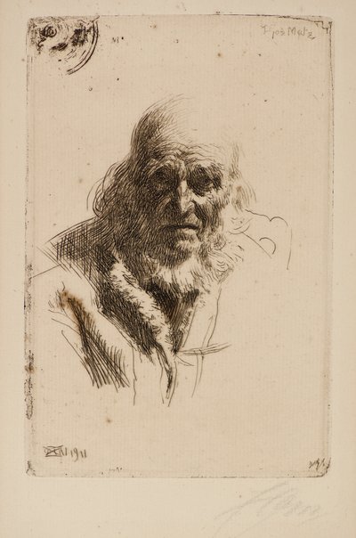 Hoofd van een oude man door Anders Leonard Zorn