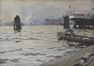 Haven van Hamburg, 1891 door Anders Leonard Zorn