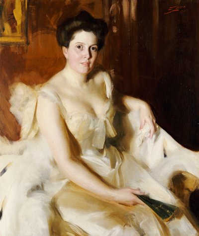 Portret van Mevrouw de Ver Warner door Anders Leonard Zorn