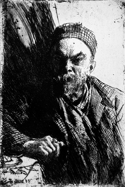 Portret van de dichter Paul Verlaine 1844-1896, 1895 door Anders Leonard Zorn