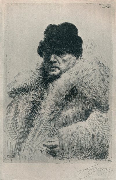 Zelfportret, 1916 door Anders Leonard Zorn