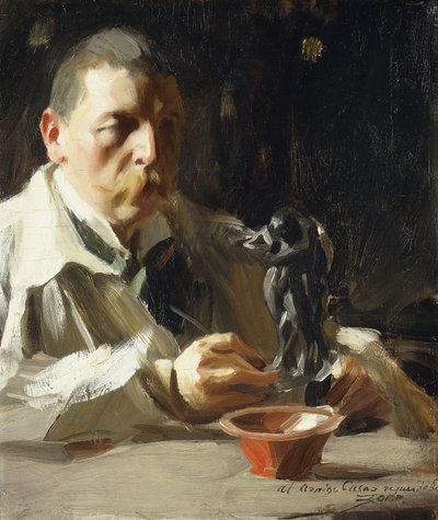 Zelfportret met faun en nimf door Anders Leonard Zorn