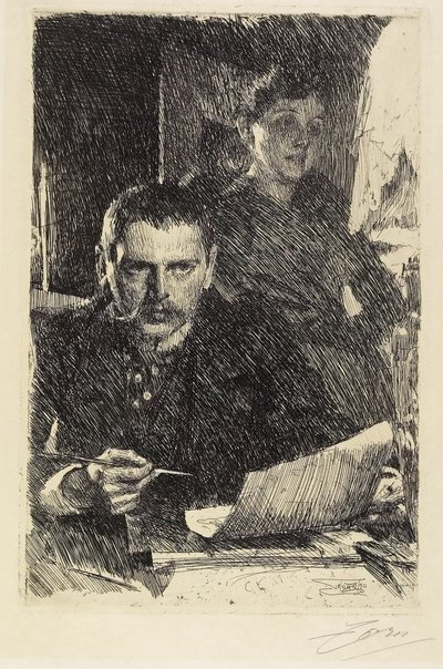 Zorn en zijn vrouw, 1890 door Anders Leonard Zorn