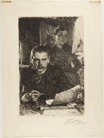 Zorn en zijn vrouw door Anders Leonard Zorn