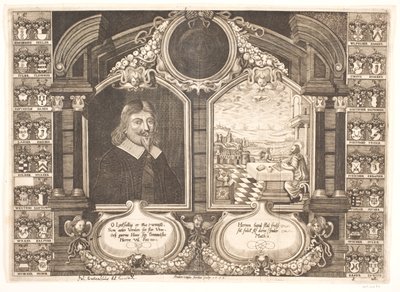 Johan Brockenhuus en scène met de evangelist Matteüs. Voor Lijkpreek door Anders Ottesen