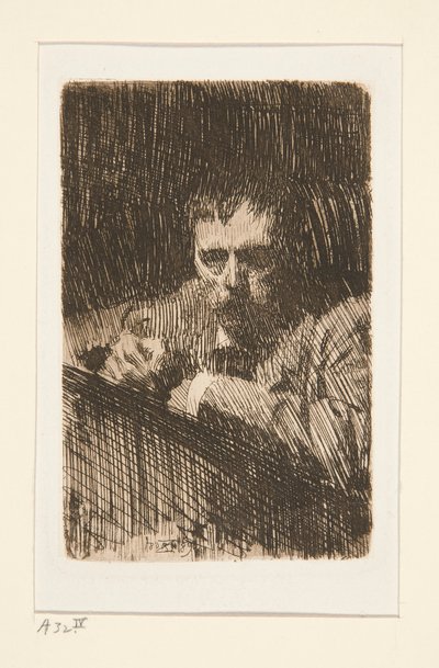 Een schilder-ets (zelfportret) door Anders Leonard Zorn
