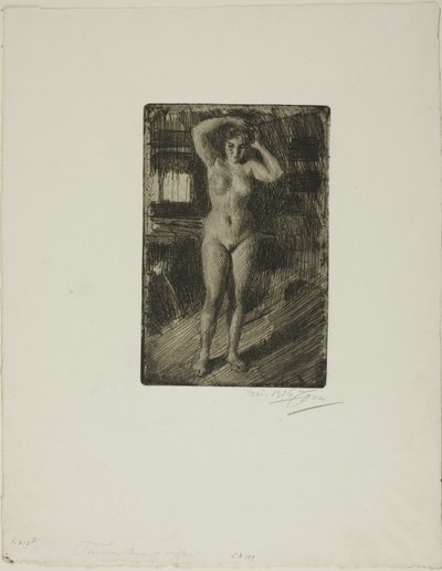 Anna doet haar haar door Anders Leonard Zorn