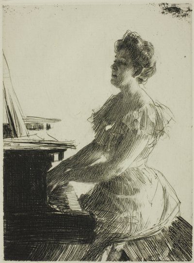 Aan de piano door Anders Leonard Zorn
