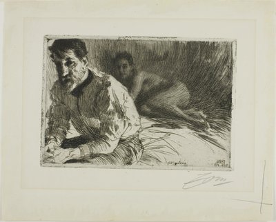 Augustus Saint-Gaudens II (Saint-Gaudens en zijn model) door Anders Leonard Zorn