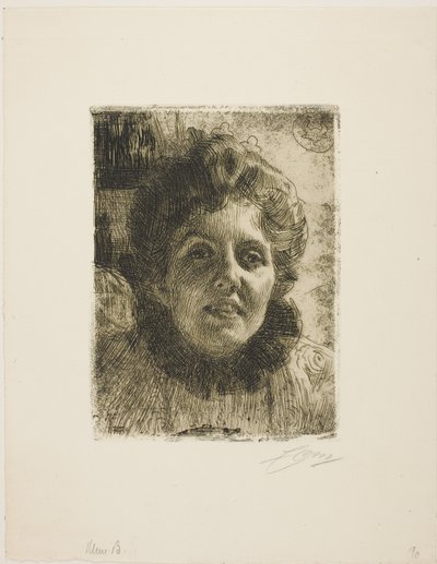 Aurore (mevrouw Aurore Klintberg, née Oxenstierna, hoofd) door Anders Zorn