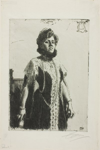 Oxenstierna (Mevrouw Aurore Klintberg, geboren Oxenstierna, hele lengte) door Anders Leonard Zorn