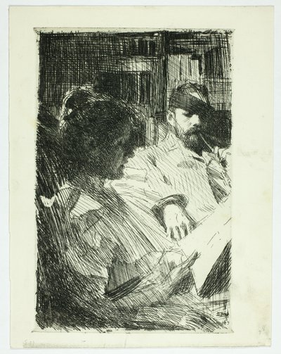 Lezen (dhr. en mevr. Ch. Deering) door Anders Leonard Zorn