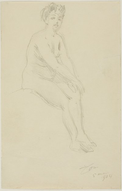 Zittende vrouwelijke naakt door Anders Leonard Zorn