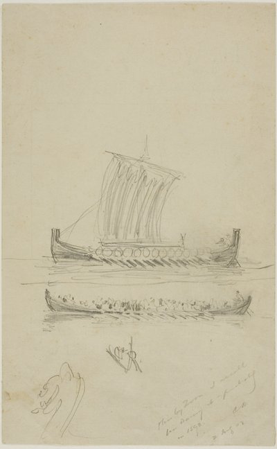 Schets van het zeilschip van kapitein Anderson door Anders Zorn