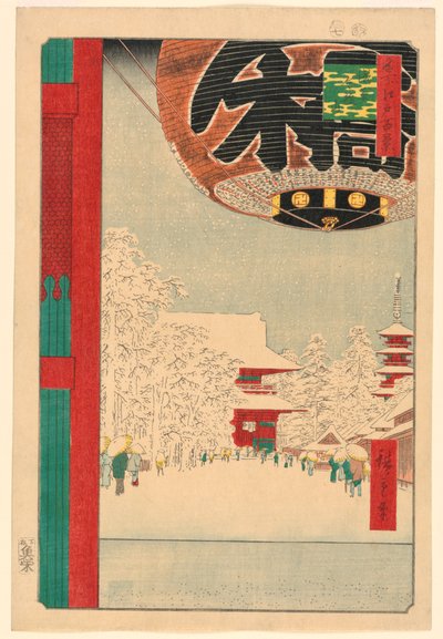 Asakua-tempel, nr. 99 uit Honderd beroemde uitzichten van Edo (Asakua Kinryuzan) door Ando Hiroshige