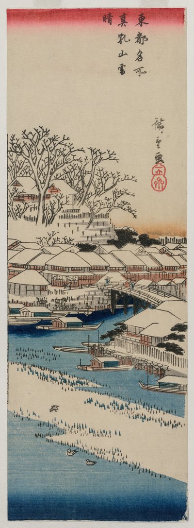 Helder Weer na Sneeuw bij Matsuchiyama..., late 1830s of vroege 1840s door Ando Hiroshige