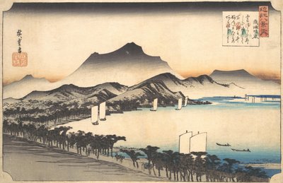 Opklarend weer bij Awazu door Ando Hiroshige
