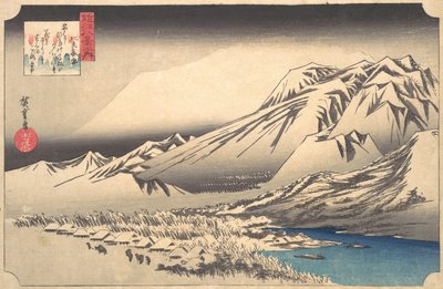 Avondsneeuw op de Berg Hira door Ando Hiroshige