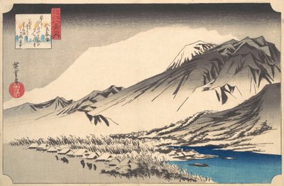 Avondsneeuw op de berg Hira, ca. 1832 door Ando Hiroshige