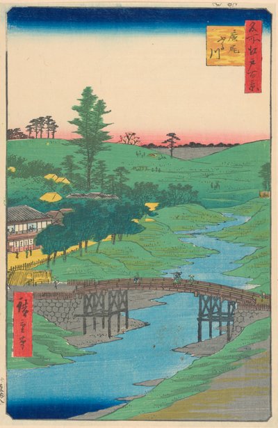 Furukawa Rivier, Hiroo, uit de serie Honderd Beroemde Zichten van Edo door Ando Hiroshige