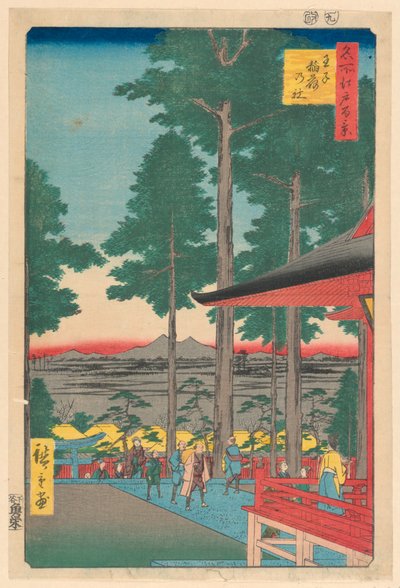 Inari-schrijn in Oji (Oji Inari no yashiro) uit de serie Honderd beroemde uitzichten van Edo door Ando Hiroshige