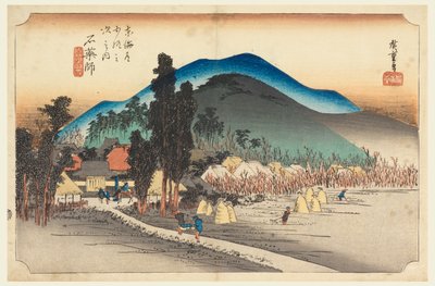 Ishiyakushi-tempel, in De Drieënvijftig Stations van de Tokaido-weg (Tokaido Gojusan Tsugi-no Uchi) door Ando Hiroshige