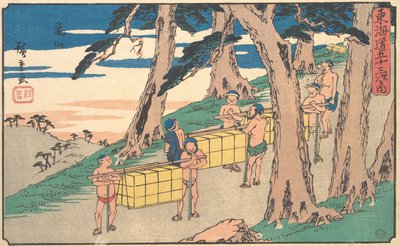Kameyama, ca. 1842 door Ando Hiroshige