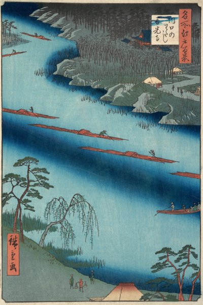 Kawaguchi, 1857 door Ando Hiroshige